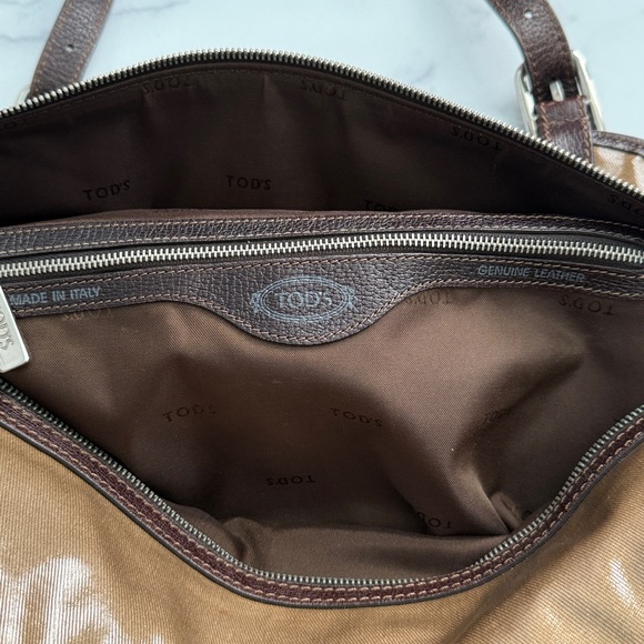 Tod's G-Line Easy Sacca Coated Canvas Tote Bag in Brown Bronze - Picture 10 of 16